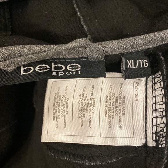 BEBE - tunic jacket: grey lined utility l/s hooded flared w pockets & logos - XL - Picture 5 of 16
